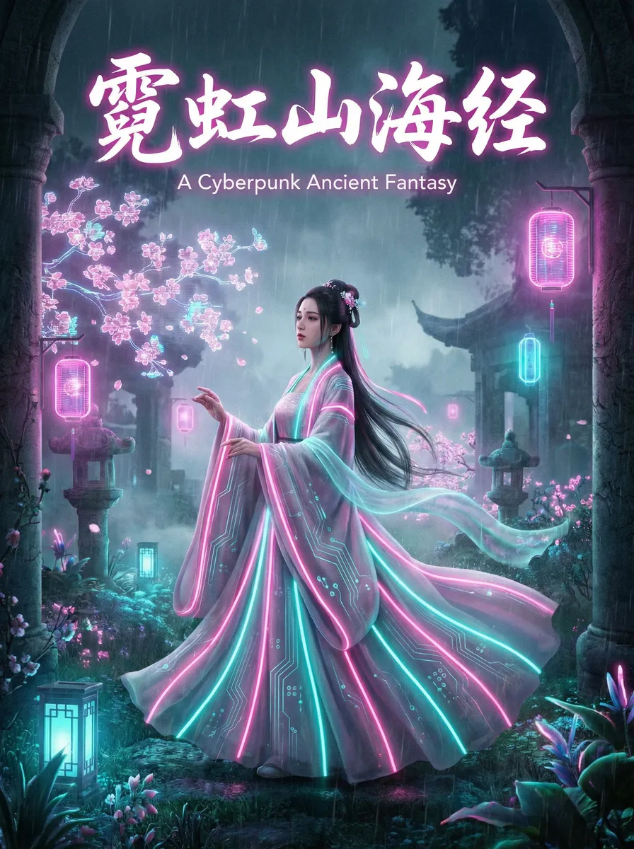 能打电话的平板 古风奇缘短剧 - 霓虹山海经海报